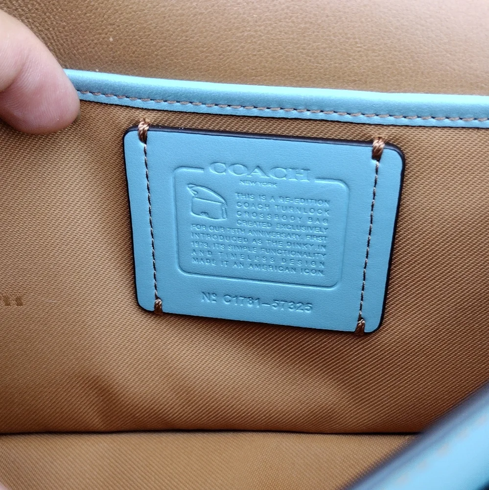 Coach Turnlock Colud Blue Crossbody Bag